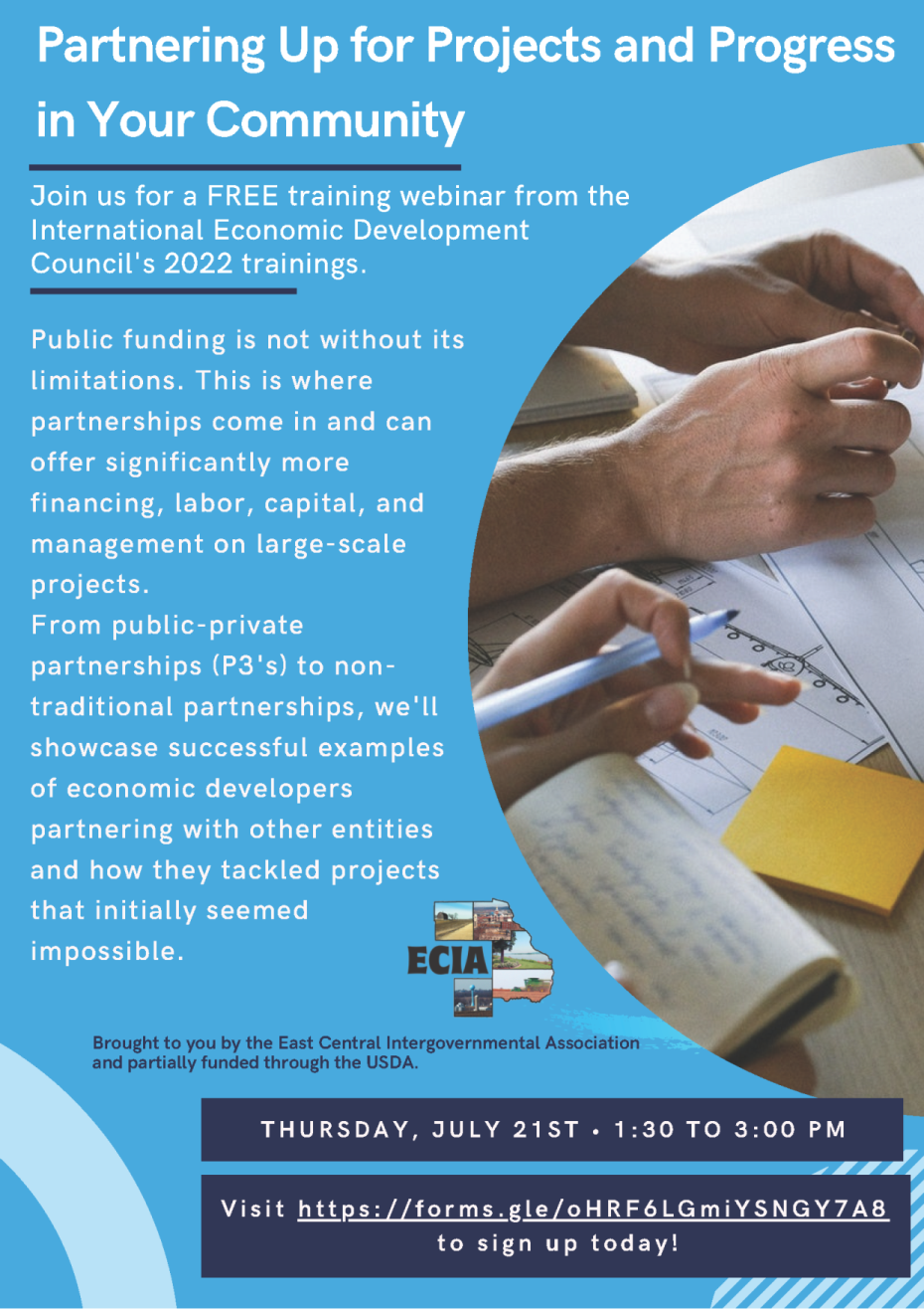Partnering Up for Projects and Progress IEDC 7-21-22 Flyer Compressed